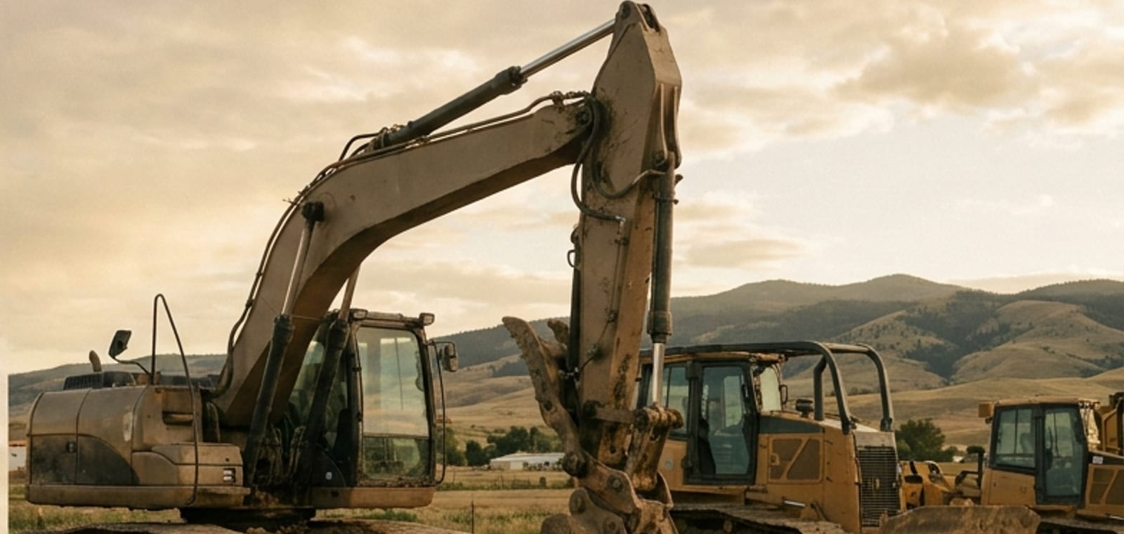 Machines lined up in the yard